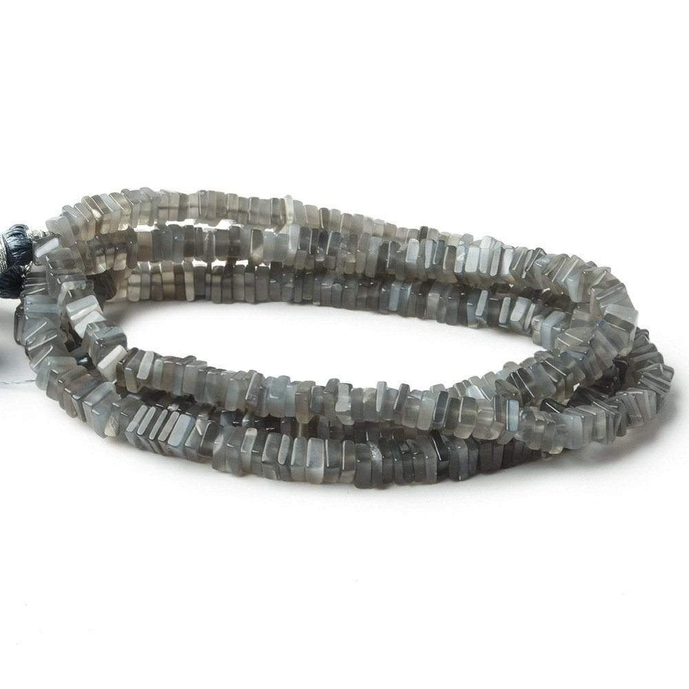6mm Platinum Moonstone Center Drilled Square Heishi Beads 16 inch 20 pcs (ONLINE ORDER ONLY)