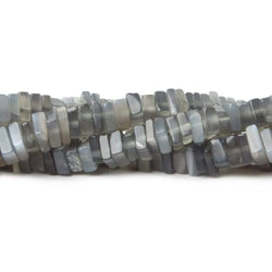 6mm Platinum Moonstone Center Drilled Square Heishi Beads 16 inch 20 pcs (ONLINE ORDER ONLY)