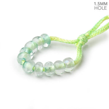 6mm Prasiolite 1.5mm Large Hole Plain Rondelle Set of 10 (ONLINE ORDER ONLY)