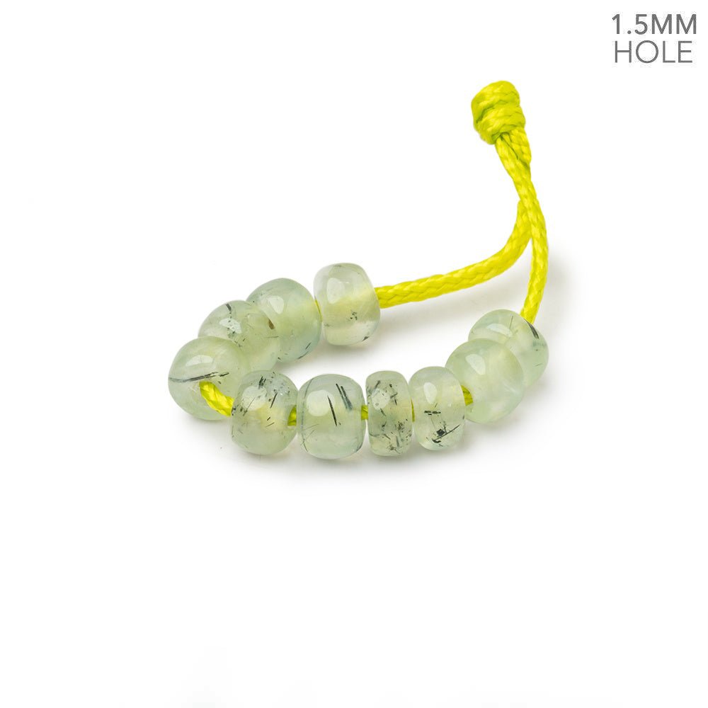 6mm Prehnite 1.5mm Large Hole Plain Rondelle Set of 10 (ONLINE ORDER ONLY)