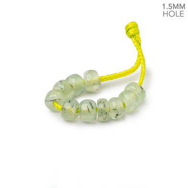 6mm Prehnite 1.5mm Large Hole Plain Rondelle Set of 10 (ONLINE ORDER ONLY)