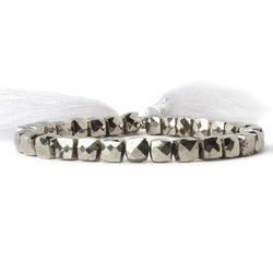6mm Pyrite faceted cube beads 8 inch 29 pieces (ONLINE ORDER ONLY)