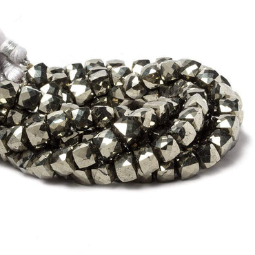 6mm Pyrite faceted cube beads 8 inch 29 pieces (ONLINE ORDER ONLY)