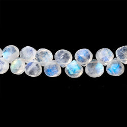 6mm Rainbow Moonstone Faceted Heart Beads 7 inch 53 pieces AA (ONLINE ORDER ONLY)