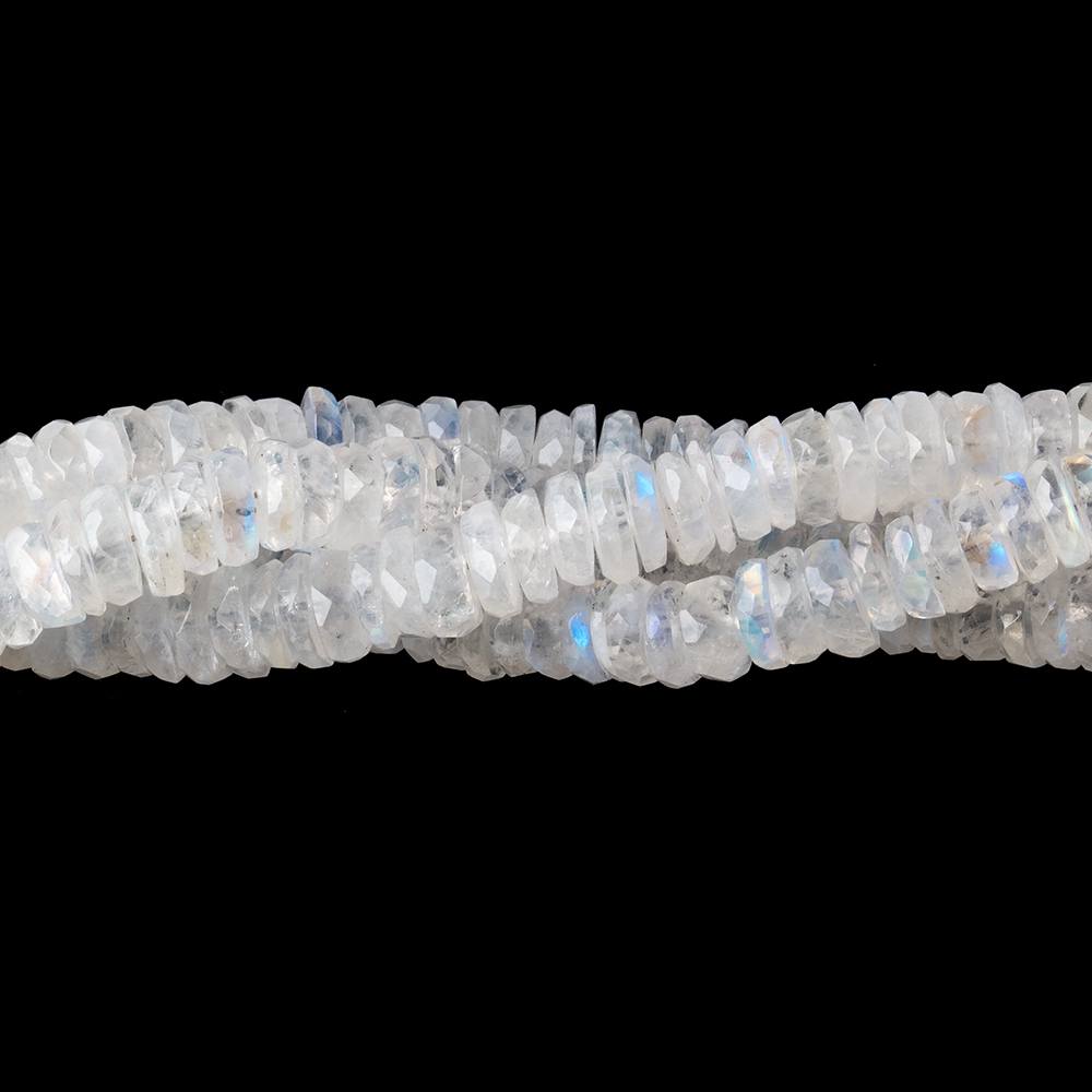 6mm Rainbow Moonstone Faceted Heishi Beads 8 inch 103 pieces (ONLINE ORDER ONLY)