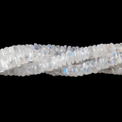 6mm Rainbow Moonstone Faceted Heishi Beads 8 inch 103 pieces (ONLINE ORDER ONLY)