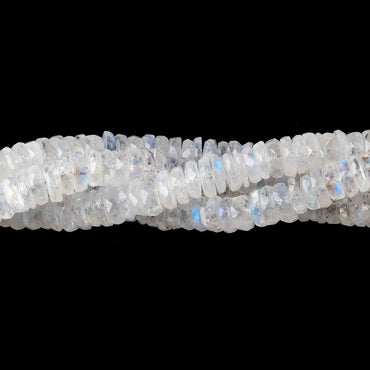 6mm Rainbow Moonstone Faceted Heishi Beads 8 inch 103 pieces (ONLINE ORDER ONLY)