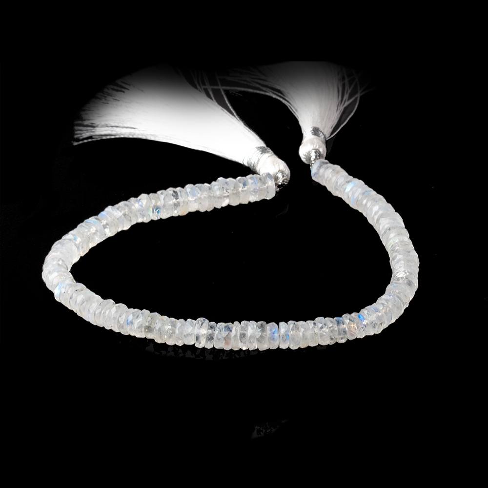 6mm Rainbow Moonstone Faceted Heishi Beads 8 inch 103 pieces (ONLINE ORDER ONLY)
