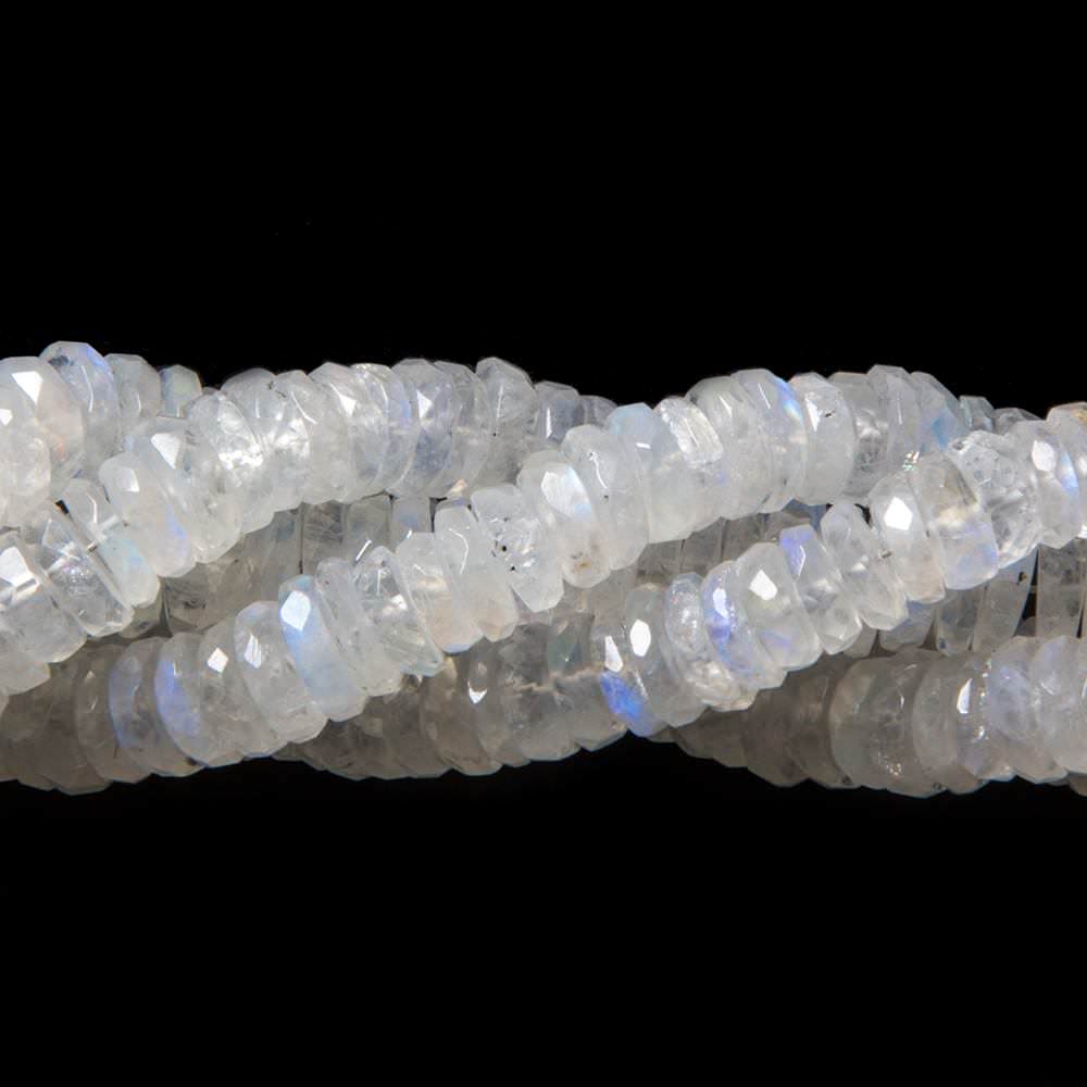 6mm Rainbow Moonstone faceted heshi beads 8 inch 105 pieces (ONLINE ORDER ONLY)