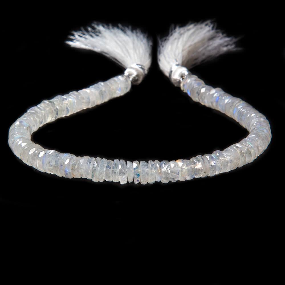 6mm Rainbow Moonstone faceted heshi beads 8 inch 105 pieces (ONLINE ORDER ONLY)