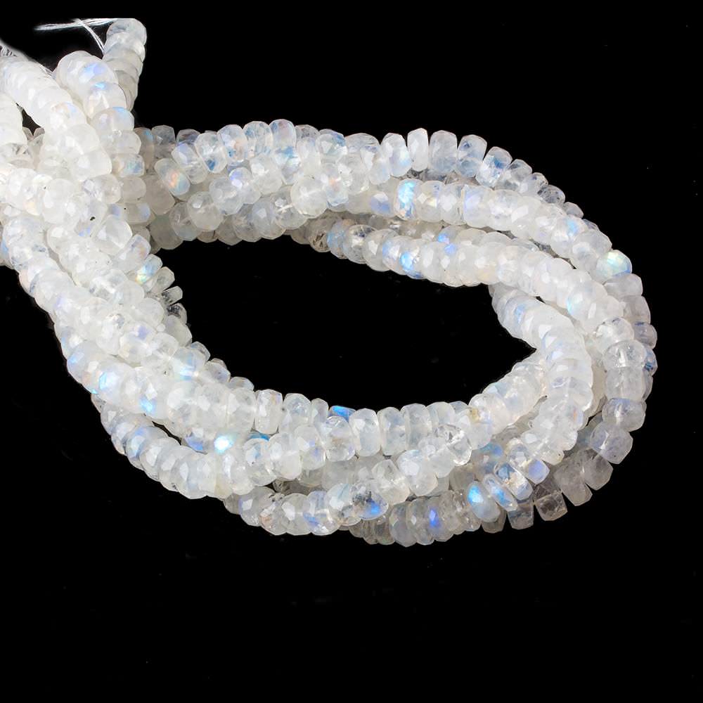 6mm Rainbow Moonstone Faceted Rondelle Beads 13 inch 80 pieces AAA (ONLINE ORDER ONLY)