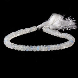 6mm Rainbow Moonstone Faceted Rondelle Beads 8 inch 57 pieces A (ONLINE ORDER ONLY)