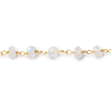 6mm Rainbow Moonstone Faceted Rondelles on Vermeil Chain (ONLINE ORDER ONLY)