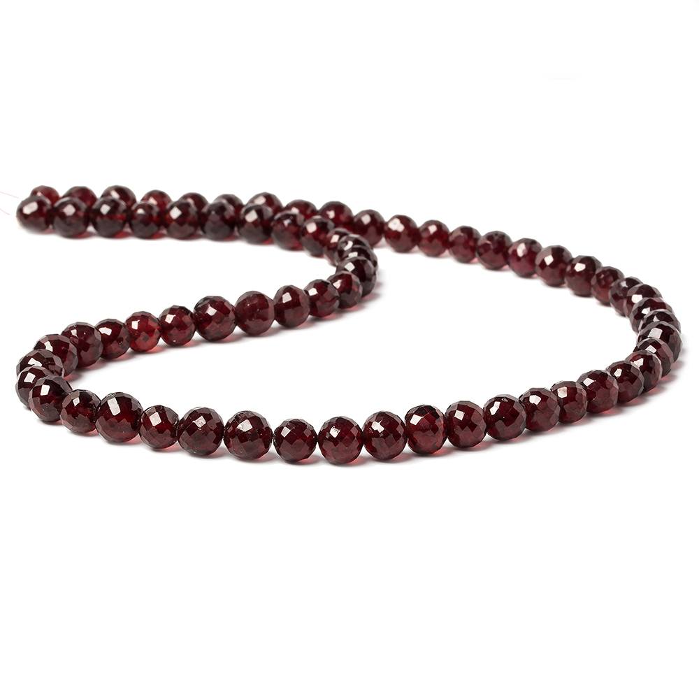 6mm Mozambique Garnet faceted round beads 16 inch 65 pieces (ONLINE ORDER ONLY)