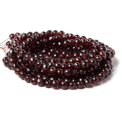 6mm Mozambique Garnet faceted round beads 16 inch 65 pieces (ONLINE ORDER ONLY)