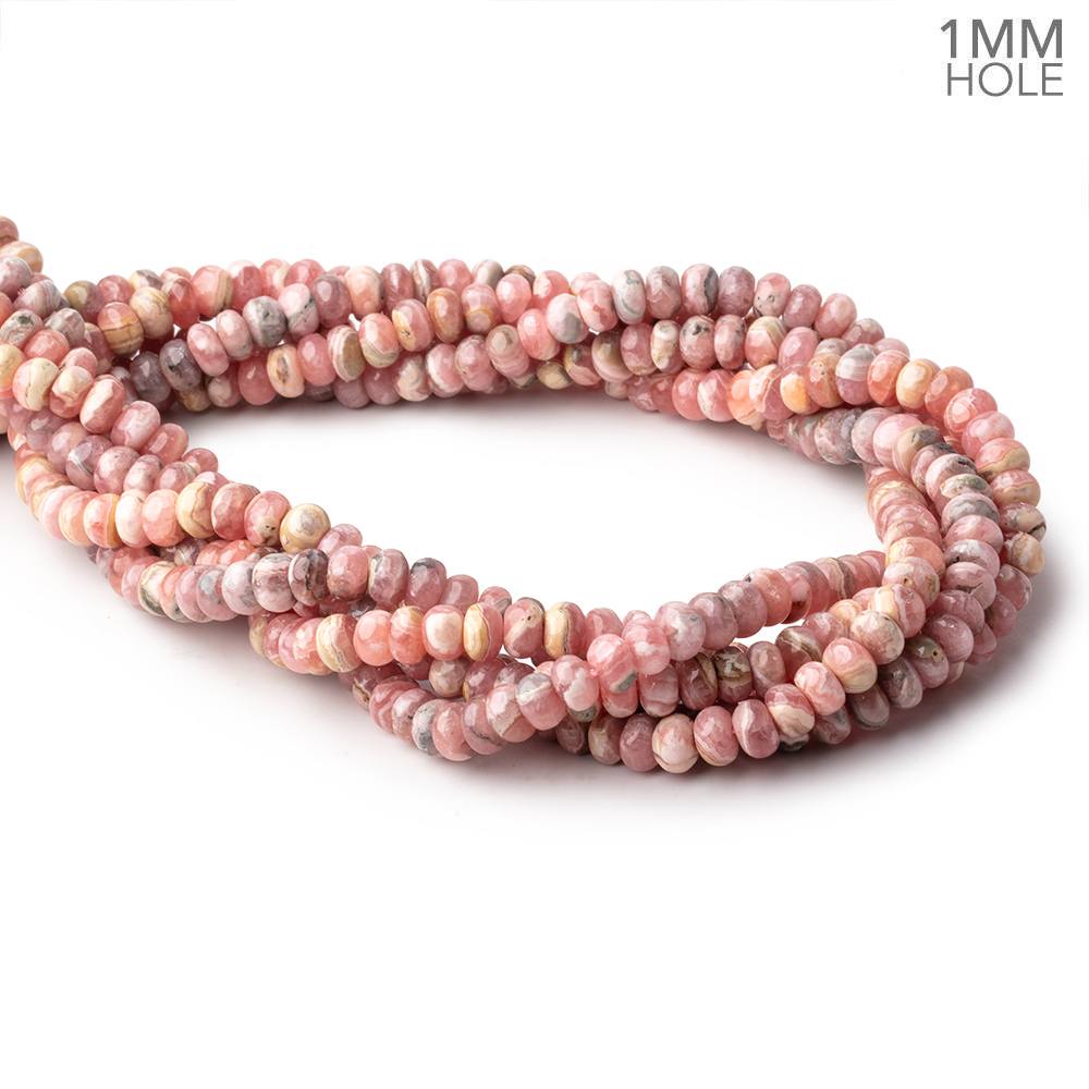 6mm Rhodochrosite Plain Rondelle Beads 16 inch 100 pieces 1mm hole (ONLINE ORDER ONLY)