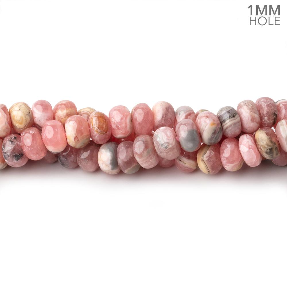 6mm Rhodochrosite Plain Rondelle Beads 16 inch 100 pieces 1mm hole (ONLINE ORDER ONLY)
