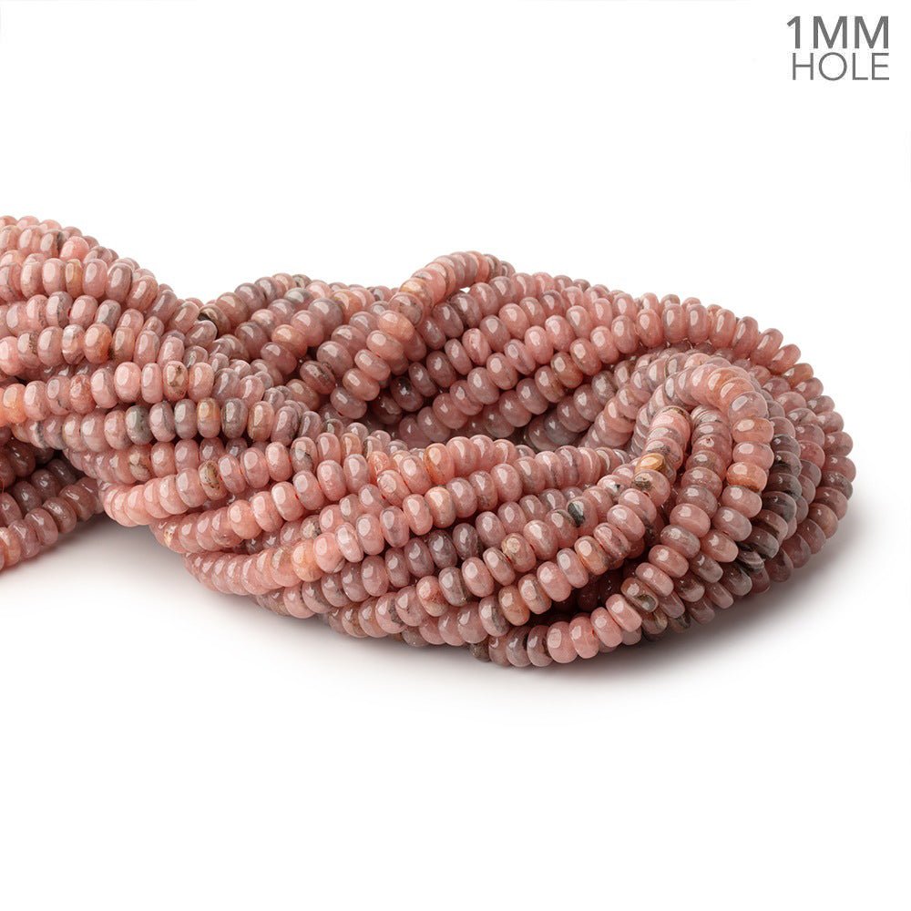6mm Rhodochrosite Plain Rondelle Beads 16 inch 110 pieces 1mm hole (ONLINE ORDER ONLY)