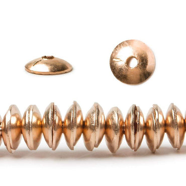 6mm Rose Gold plated Copper plain Bead Cap 8 inch 148 pieces (ONLINE ORDER ONLY)