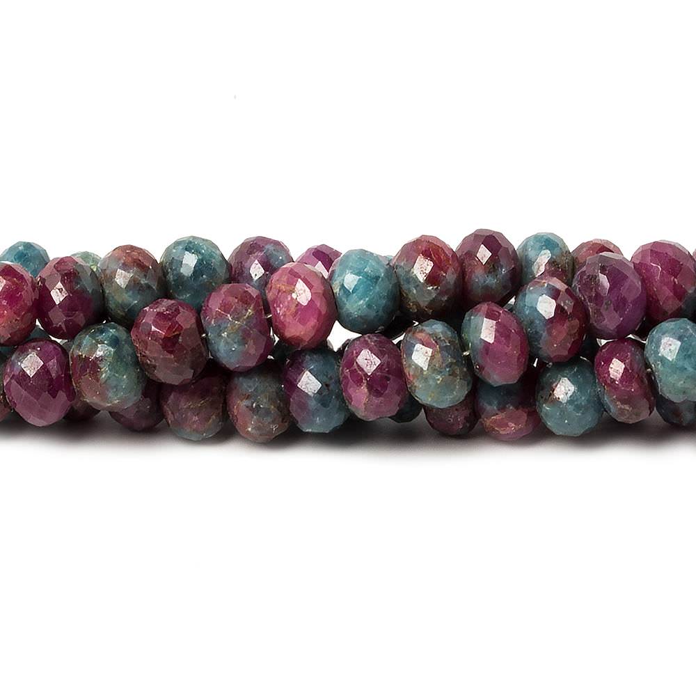 7mm Ruby in Zoisite faceted rondelle beads 8 inch 42 pieces (ONLINE ORDER ONLY)