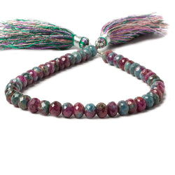 7mm Ruby in Zoisite faceted rondelle beads 8 inch 42 pieces (ONLINE ORDER ONLY)