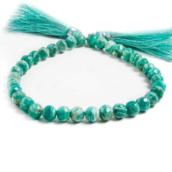 6mm Russian Amazonite faceted round beads 8 inch 36 pieces (ONLINE ORDER ONLY)