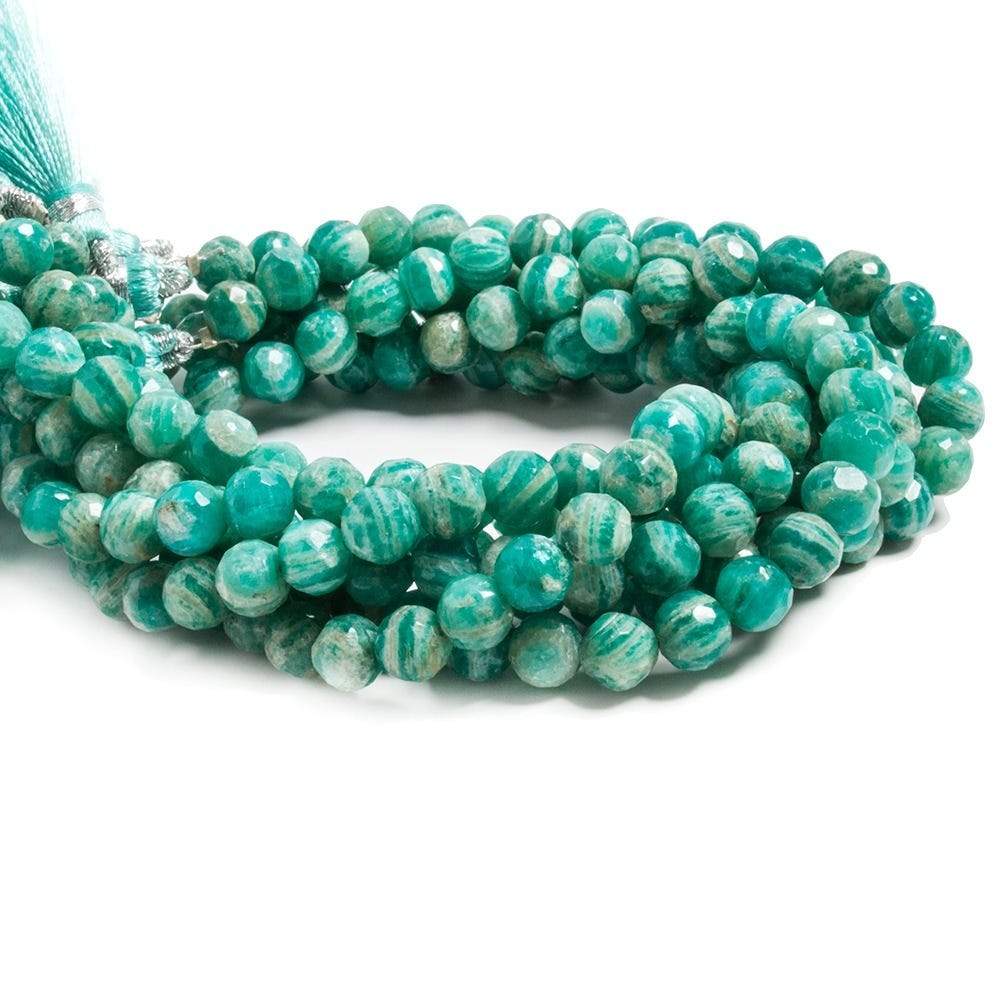 6mm Russian Amazonite faceted round beads 8 inch 36 pieces (ONLINE ORDER ONLY)
