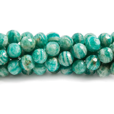 6mm Russian Amazonite faceted round beads 8 inch 36 pieces (ONLINE ORDER ONLY)