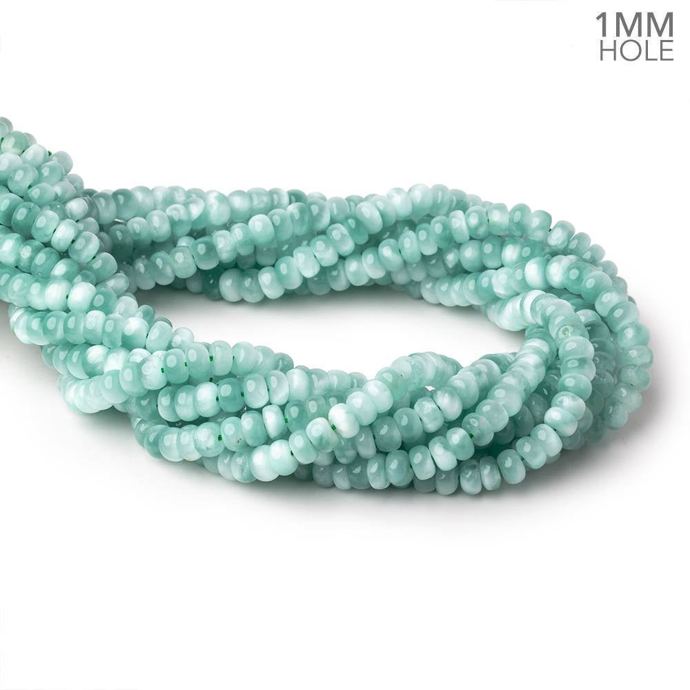 6mm Russian Green Angelite Plain Rondelle Beads 15.5 inch 100 pieces AA (ONLINE ORDER ONLY)