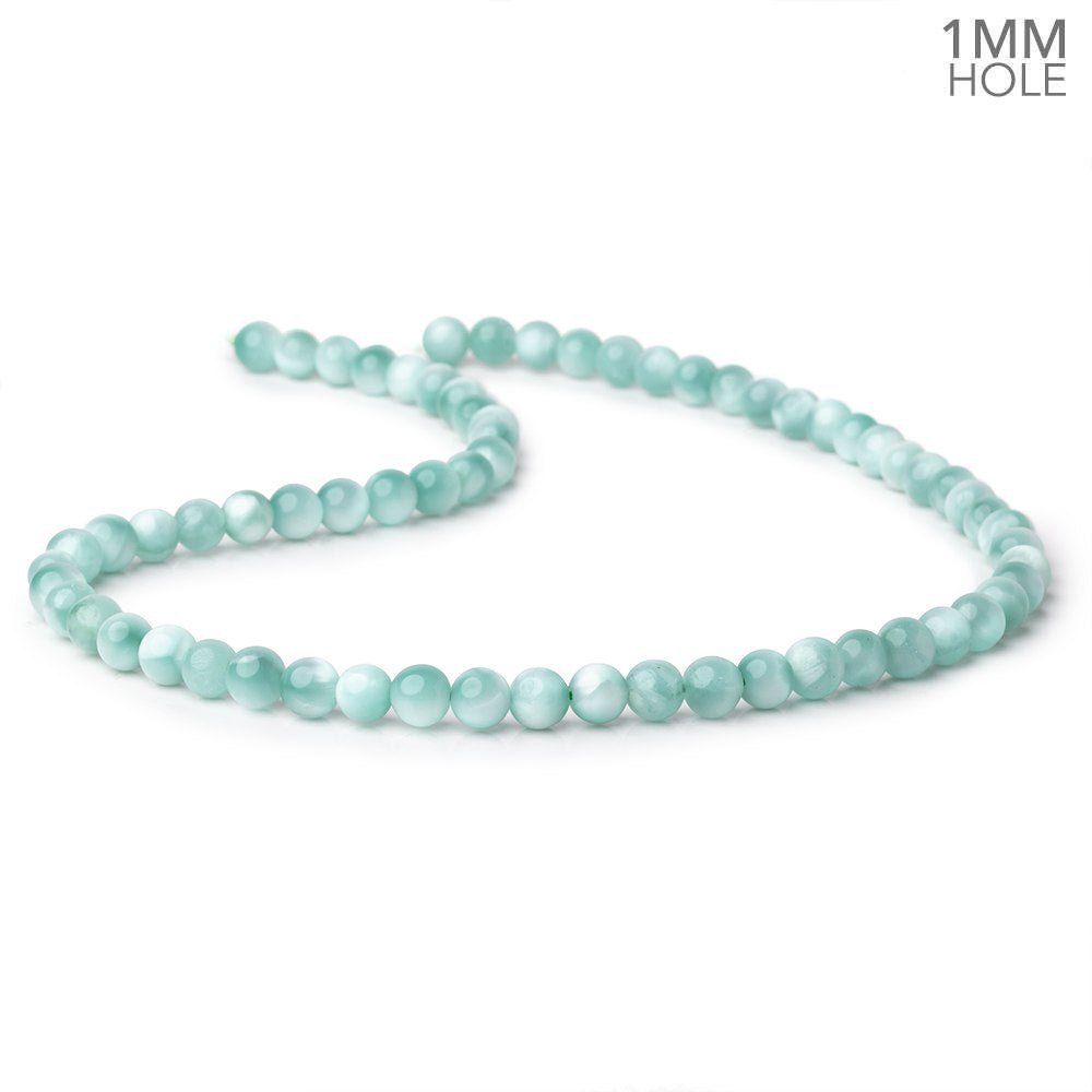 6mm Russian Green Angelite Plain Round Beads 15.5 inch 66 pieces AA (ONLINE ORDER ONLY)