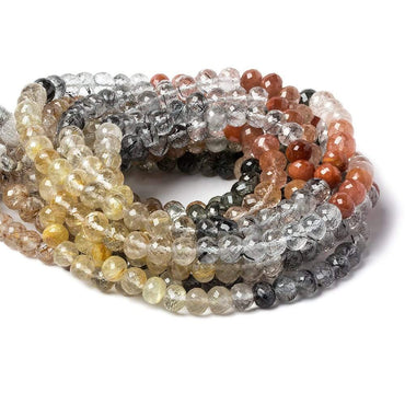 6mm Sagenitic Quartz Micro faceted rondelle beads 14 inch 72 pieces (ONLINE ORDER ONLY)