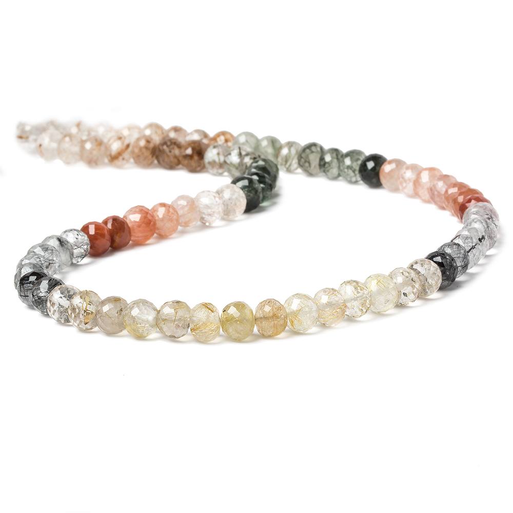 6mm Sagenitic Quartz Micro faceted rondelle beads 14 inch 72 pieces (ONLINE ORDER ONLY)