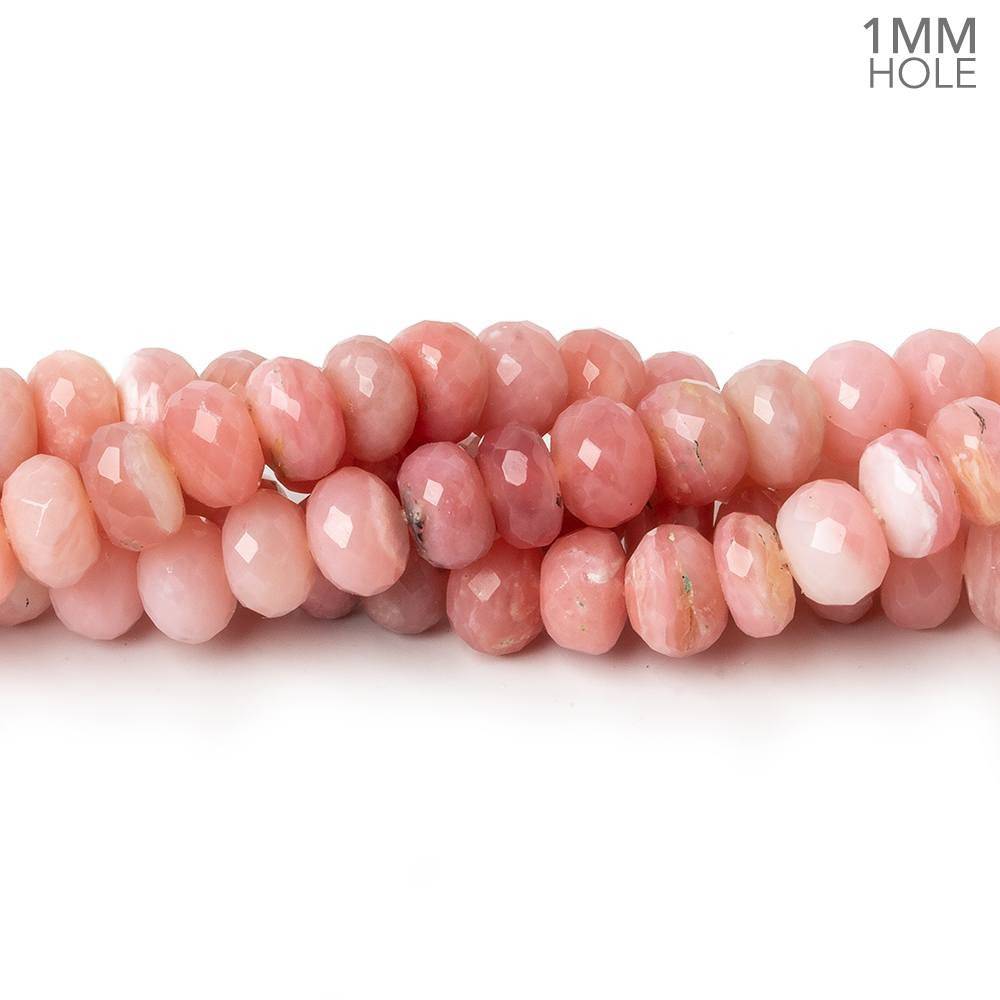 6mm Shaded Pink Peruvian Opal faceted rondelle 1mm hole beads 14.5 inch 78 pieces (ONLINE ORDER ONLY)