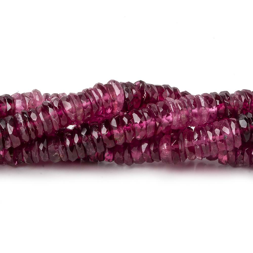 6mm Shaded Rubellite Tourmaline faceted heshi 13.5 inch AAA (ONLINE ORDER ONLY)