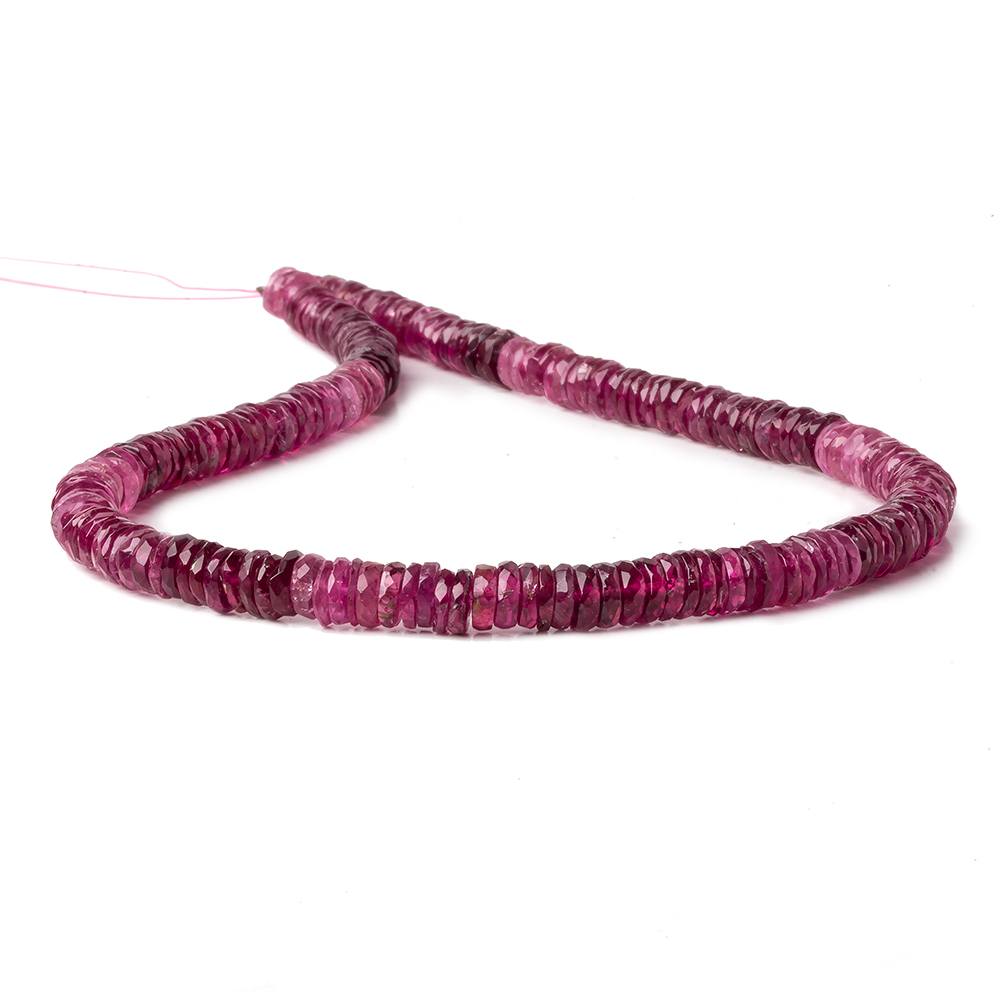 6mm Shaded Rubellite Tourmaline faceted heshi 13.5 inch AAA (ONLINE ORDER ONLY)