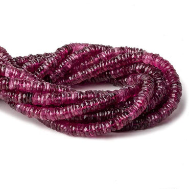 6mm Shaded Rubellite Tourmaline faceted heshi 13.5 inch AAA (ONLINE ORDER ONLY)
