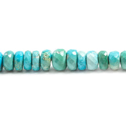 6mm Shaded Turquoise faceted rondelle beads 8 inch 63 pieces (ONLINE ORDER ONLY)