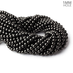 6mm Shungite plain round beads 15.5 inch 63 pieces 1mm hole (ONLINE ORDER ONLY)