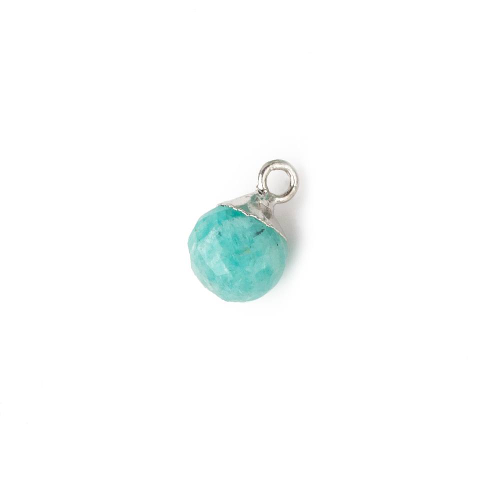 6mm Silver Leafed Amazonite Candy Kiss focal bead Pendant sold as 1 piece (ONLINE ORDER ONLY)