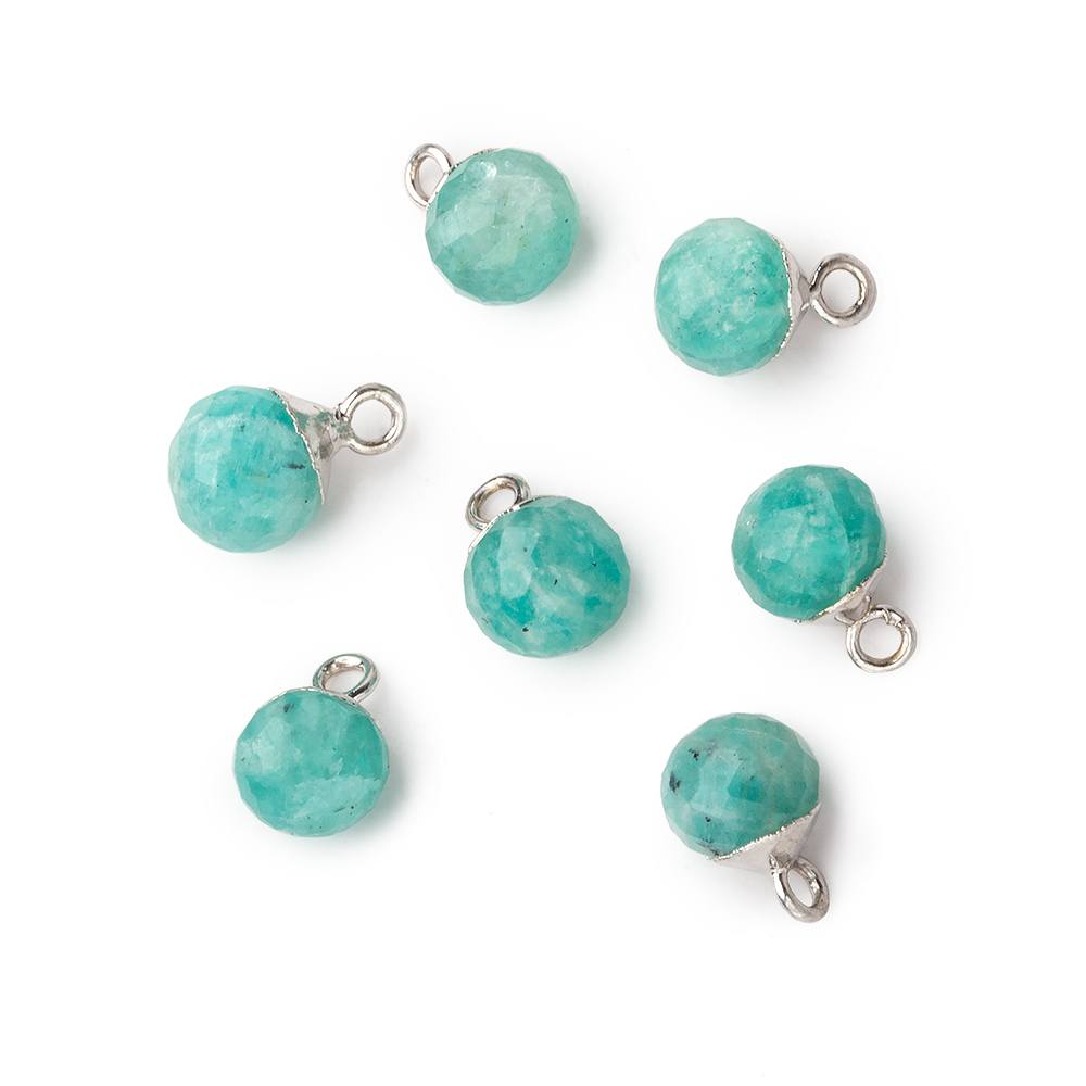 6mm Silver Leafed Amazonite Candy Kiss focal bead Pendant sold as 1 piece (ONLINE ORDER ONLY)