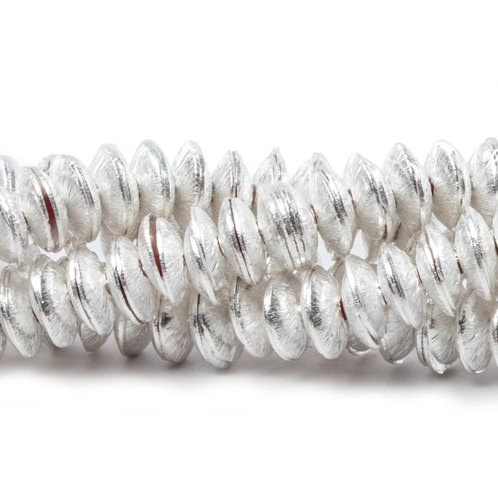 6mm Silver plated Copper Brushed Bead Cap 8 inch 148 pieces (ONLINE ORDER ONLY)