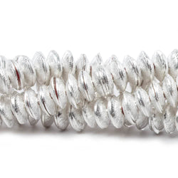 6mm Silver plated Copper Brushed Bead Cap 8 inch 148 pieces (ONLINE ORDER ONLY)