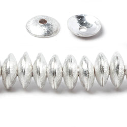6mm Silver plated Copper Brushed Bead Cap 8 inch 148 pieces (ONLINE ORDER ONLY)