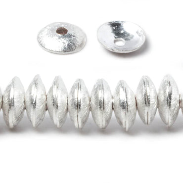 6mm Silver plated Copper Brushed Bead Cap 8 inch 148 pieces (ONLINE ORDER ONLY)