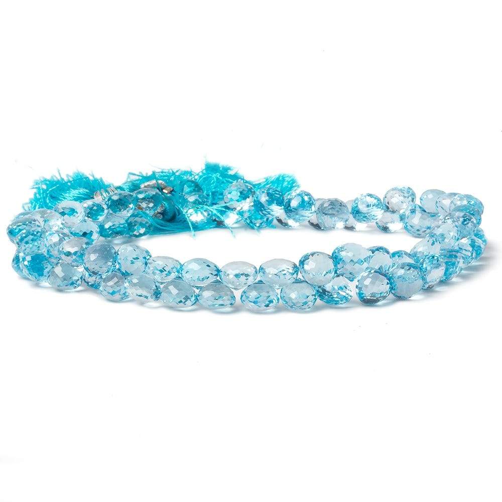 6mm Sky Blue Topaz Faceted Candy Kiss Beads 9 inch 68 pieces (ONLINE ORDER ONLY)