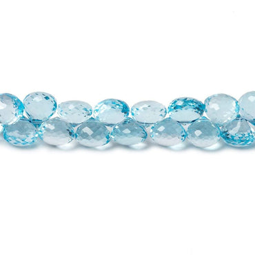 6mm Sky Blue Topaz Faceted Candy Kiss Beads 9 inch 68 pieces (ONLINE ORDER ONLY)