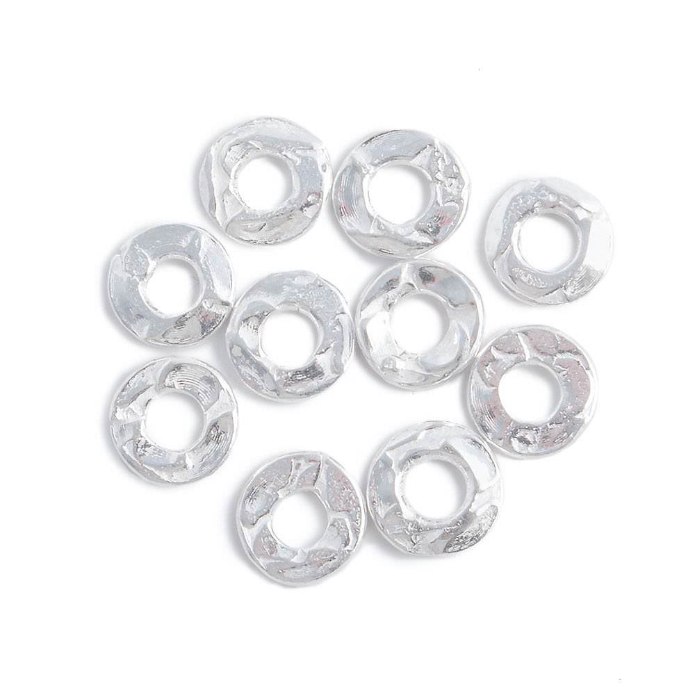 6mm Sterling Silver Hammered Jump Ring Connector 2.5mm ID Set of 10 pieces (ONLINE ORDER ONLY)