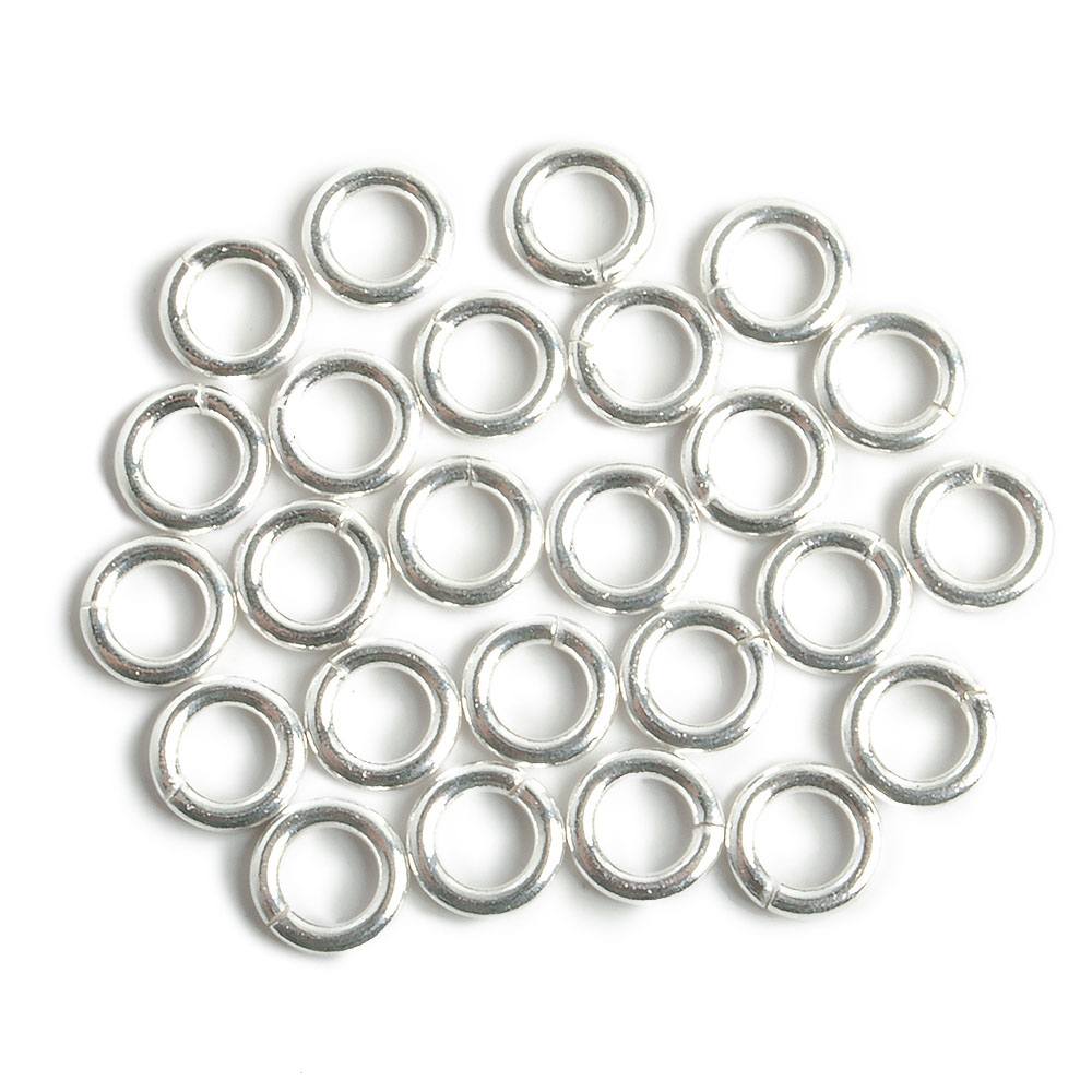 6mm Sterling Silver Open Plain Jump Ring Set of 25 pieces 16 gauge wire (ONLINE ORDER ONLY)