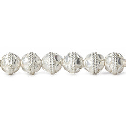 6mm Sterling Silver Plated Copper Round Bali Design 8 inch 33 pcs (ONLINE ORDER ONLY)