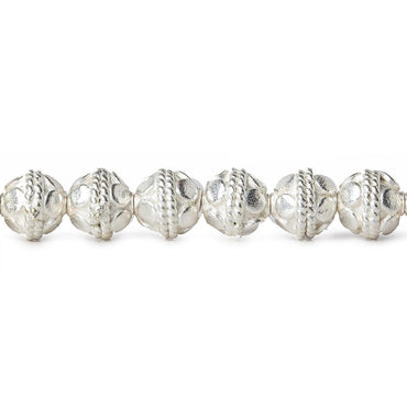 6mm Sterling Silver Plated Copper Round Bali Design 8 inch 33 pcs (ONLINE ORDER ONLY)